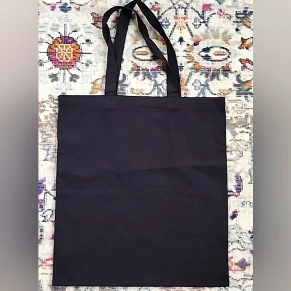 Black Cotton Soft Travel Tote Bag 